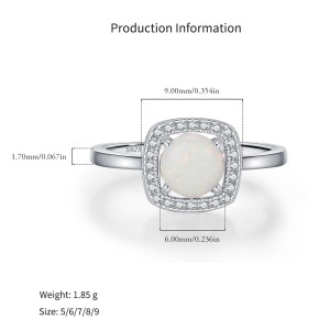 925 Sterling Silver Vintage Cushion Opal Ring 70200376