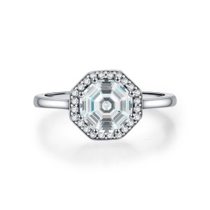 925 Sterling Silver Vintage Octagonal Ring 70200378