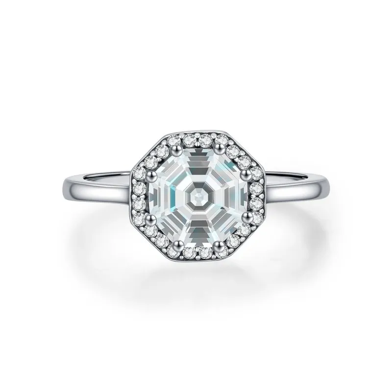 925 Sterling Silver Vintage Octagonal Ring 70200378