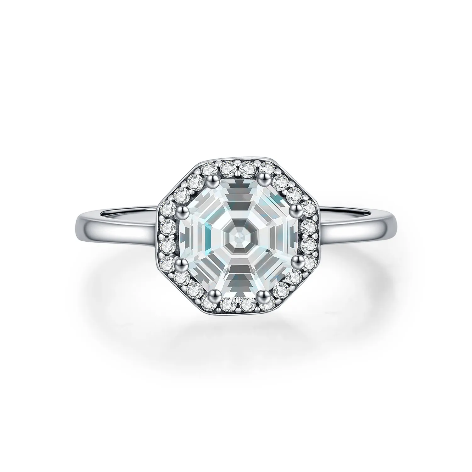 925 Sterling Silver Vintage Octagonal Ring 70200378