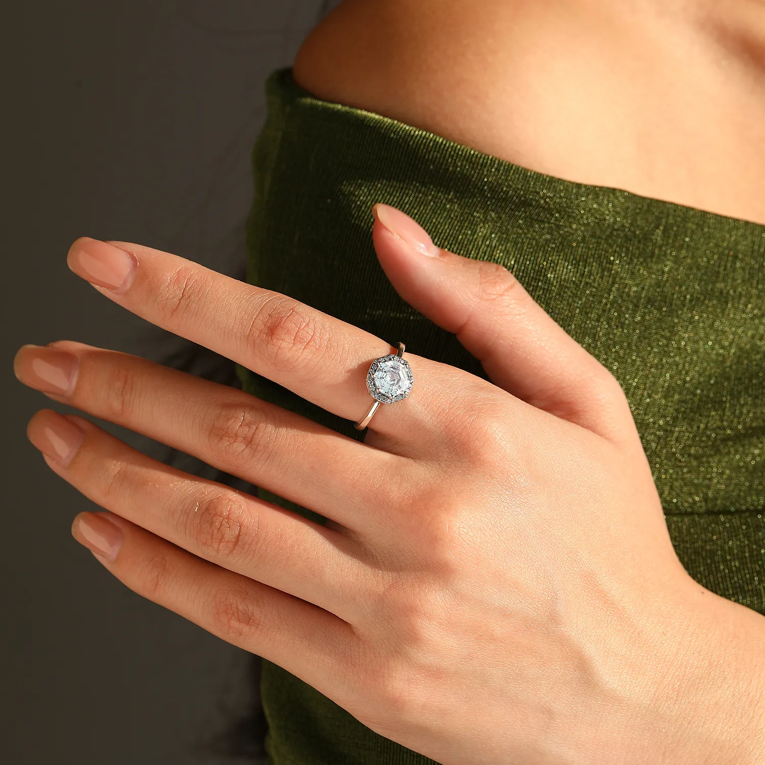 925 Sterling Silver Vintage Octagonal Ring 70200378 - image1