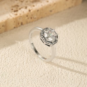 925 Sterling Silver Vintage Octagonal Ring 70200378