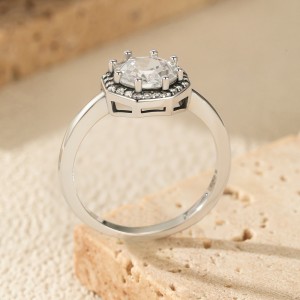 925 Sterling Silver Vintage Octagonal Ring 70200378