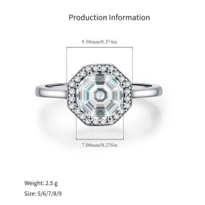 925 Sterling Silver Vintage Octagonal Ring 70200378