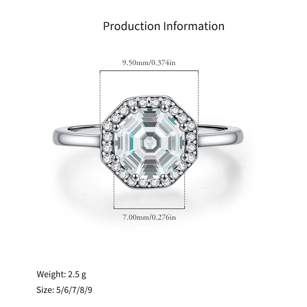 925 Sterling Silver Vintage Octagonal Ring 70200378 - image2