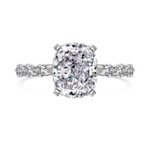 925 Sterling Silver Crushed Ice Cushion 8A Zirconia Ring 70200381