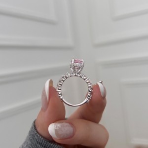 925 Sterling Silver Crushed Ice Cushion 8A Zirconia Ring 70200381