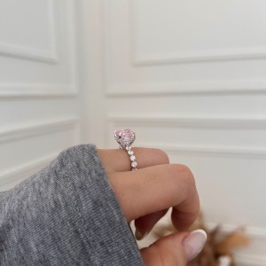 925 Sterling Silver Crushed Ice Cushion 8A Zirconia Ring 70200381