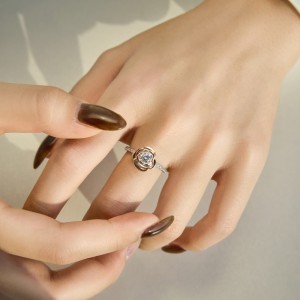 925 Sterling Silver Two-Tone Rose Flower Ring 70200382