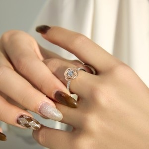 925 Sterling Silver Two-Tone Rose Flower Ring 70200382