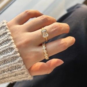 925 Sterling Silver East-West Bezel Emerald-Cut Ring 70200385 925 Sterling Silver East-West Bezel Emerald-Cut Ring 70200385