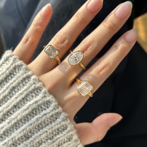 925 Sterling Silver East-West Bezel Emerald-Cut Ring 70200385 925 Sterling Silver East-West Bezel Emerald-Cut Ring 70200385