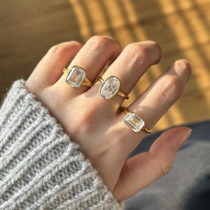 925 Sterling Silver East-West Bezel Emerald-Cut Ring 70200385 925 Sterling Silver East-West Bezel Emerald-Cut Ring 70200385