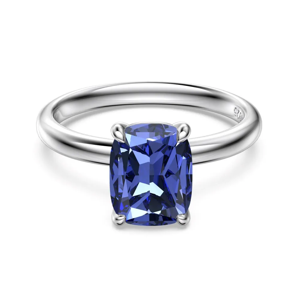 925 Sterling Silver Tanzanite Blue Cushion Solitaire Ring 70200387 925 Sterling Silver Tanzanite Blue Cushion Solitaire Ring 70200387