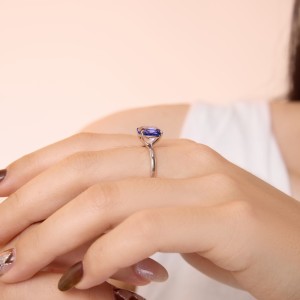 925 Sterling Silver Tanzanite Blue Cushion Solitaire Ring 70200387 925 Sterling Silver Tanzanite Blue Cushion Solitaire Ring 70200387