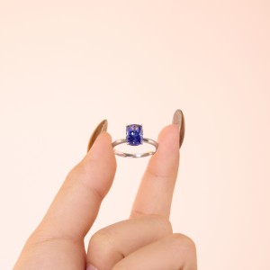 925 Sterling Silver Tanzanite Blue Cushion Solitaire Ring 70200387 925 Sterling Silver Tanzanite Blue Cushion Solitaire Ring 70200387
