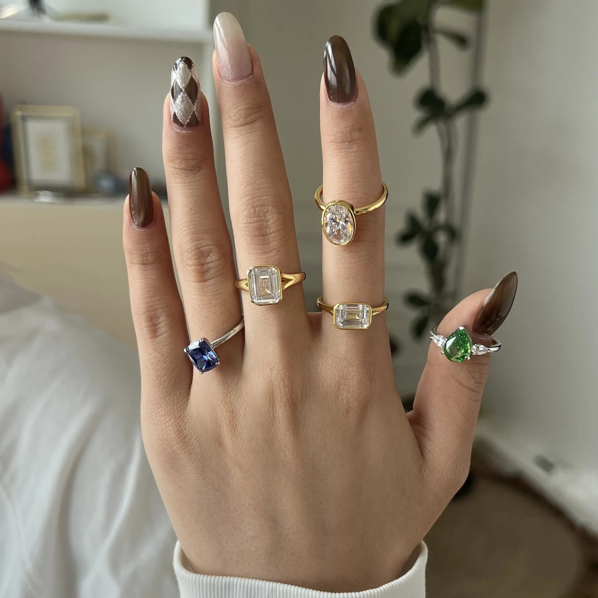 925 Sterling Silver Tanzanite Blue Cushion Solitaire Ring 70200387 - image3