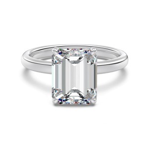 925 Sterling Silver Emerald-Cut Solitaire Ring 70200389