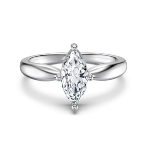 925 Sterling Silver Marquise Zirconia Solitaire Stacking Ring 70200394 925 Sterling Silver Marquise Zirconia Solitaire Stacking Ring 70200394