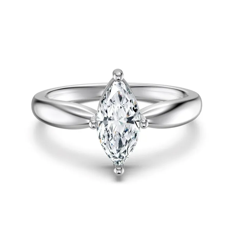 925 Sterling Silver Marquise Zirconia Solitaire Stacking Ring 70200394 925 Sterling Silver Marquise Zirconia Solitaire Stacking Ring 70200394