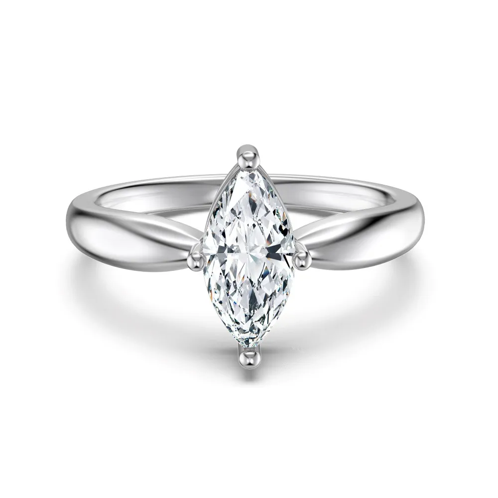 925 Sterling Silver Marquise Zirconia Solitaire Stacking Ring 70200394 925 Sterling Silver Marquise Zirconia Solitaire Stacking Ring 70200394