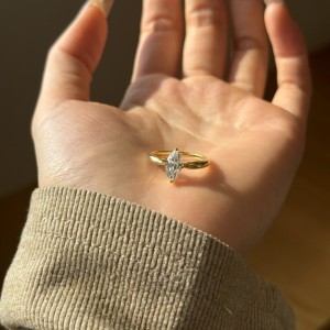 925 Sterling Silver Marquise Zirconia Solitaire Stacking Ring 70200394 925 Sterling Silver Marquise Zirconia Solitaire Stacking Ring 70200394