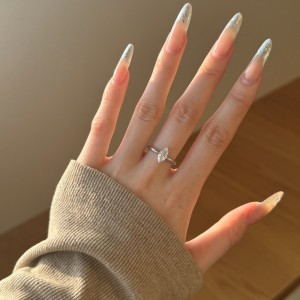 925 Sterling Silver Marquise Zirconia Solitaire Stacking Ring 70200394 925 Sterling Silver Marquise Zirconia Solitaire Stacking Ring 70200394