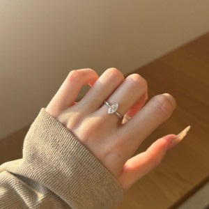 925 Sterling Silver Marquise Zirconia Solitaire Stacking Ring 70200394 925 Sterling Silver Marquise Zirconia Solitaire Stacking Ring 70200394