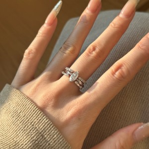 925 Sterling Silver Marquise Zirconia Solitaire Stacking Ring 70200394 925 Sterling Silver Marquise Zirconia Solitaire Stacking Ring 70200394