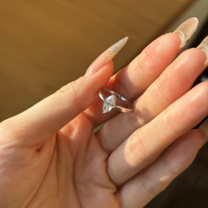 925 Sterling Silver Marquise Zirconia Solitaire Stacking Ring 70200394 925 Sterling Silver Marquise Zirconia Solitaire Stacking Ring 70200394