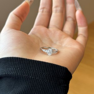 925 Sterling Silver Oval Pear Three-Stone Ring 70200395 925 Sterling Silver Oval Pear Three-Stone Ring 70200395