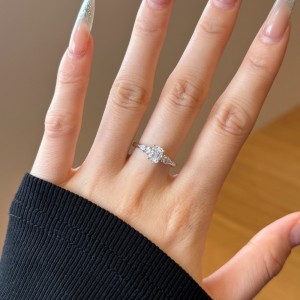 925 Sterling Silver Oval Pear Three-Stone Ring 70200395 925 Sterling Silver Oval Pear Three-Stone Ring 70200395