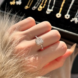 925 Sterling Silver Crushed Ice Radiant Halo Ring 70200396 925 Sterling Silver Crushed Ice Radiant Halo Ring 70200396