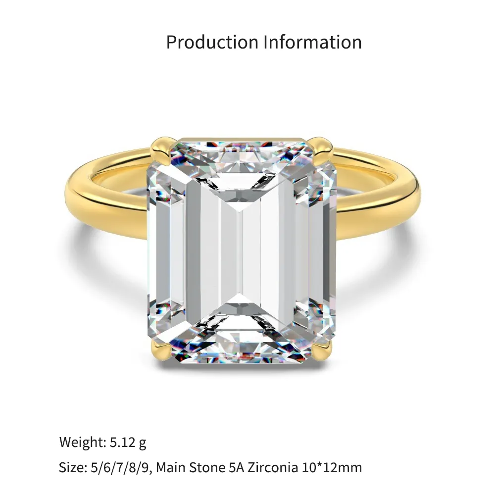 925 Sterling Silver Emerald-Cut Solitaire Ring 70200398 - image2