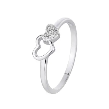 Silver Cubic Zirconia Heart Ring 70300004