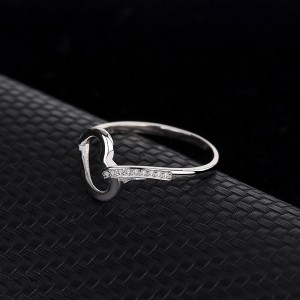 Silver Cubic Zirconia Heart Ring 70300005