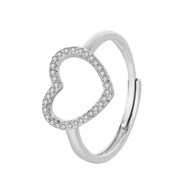 Silver Cubic Zirconia Heart Ring 70300010