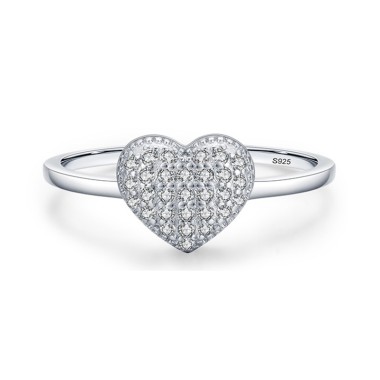 Sterling Silver Zirconia Heart Rings 70300012