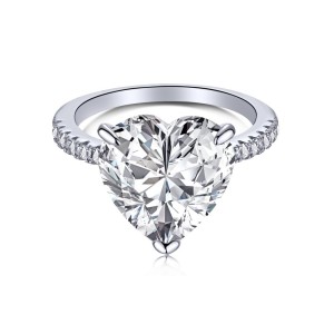 925 Sterling Silver Zirconia 8*8 Love Heart Rings 70300015