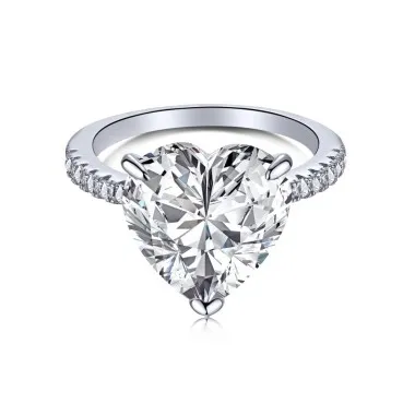 925 Sterling Silver Zirconia 8*8 Love Heart Rings 70300015