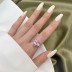 925 Sterling Silver Pink Zirconia 12*12 Love Heart Rings 70300016