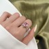 925 Sterling Silver Pink Zirconia 12*12 Love Heart Rings 70300016