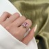 925 Sterling Silver Pink CZ Love Heart Rings 70300016