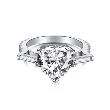 925 Sterling Silver 5A Zirconia Heart Rings 70300018