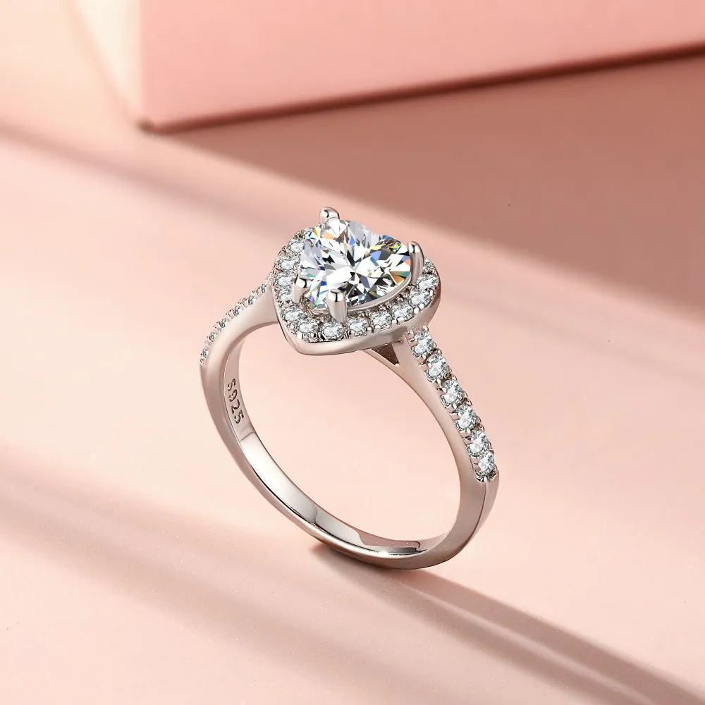 Love Heart Zirconia Wedding Party Ring 70300023 - image2