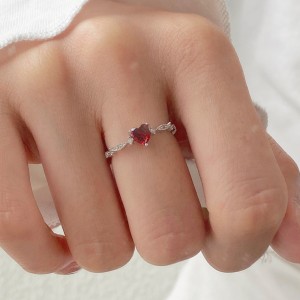 Red Zirconia Heart Wedding Party Ring 70300029