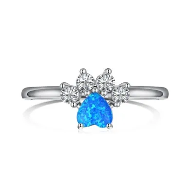 Lab Opal Zirconia Heart Promise Ring 70300034