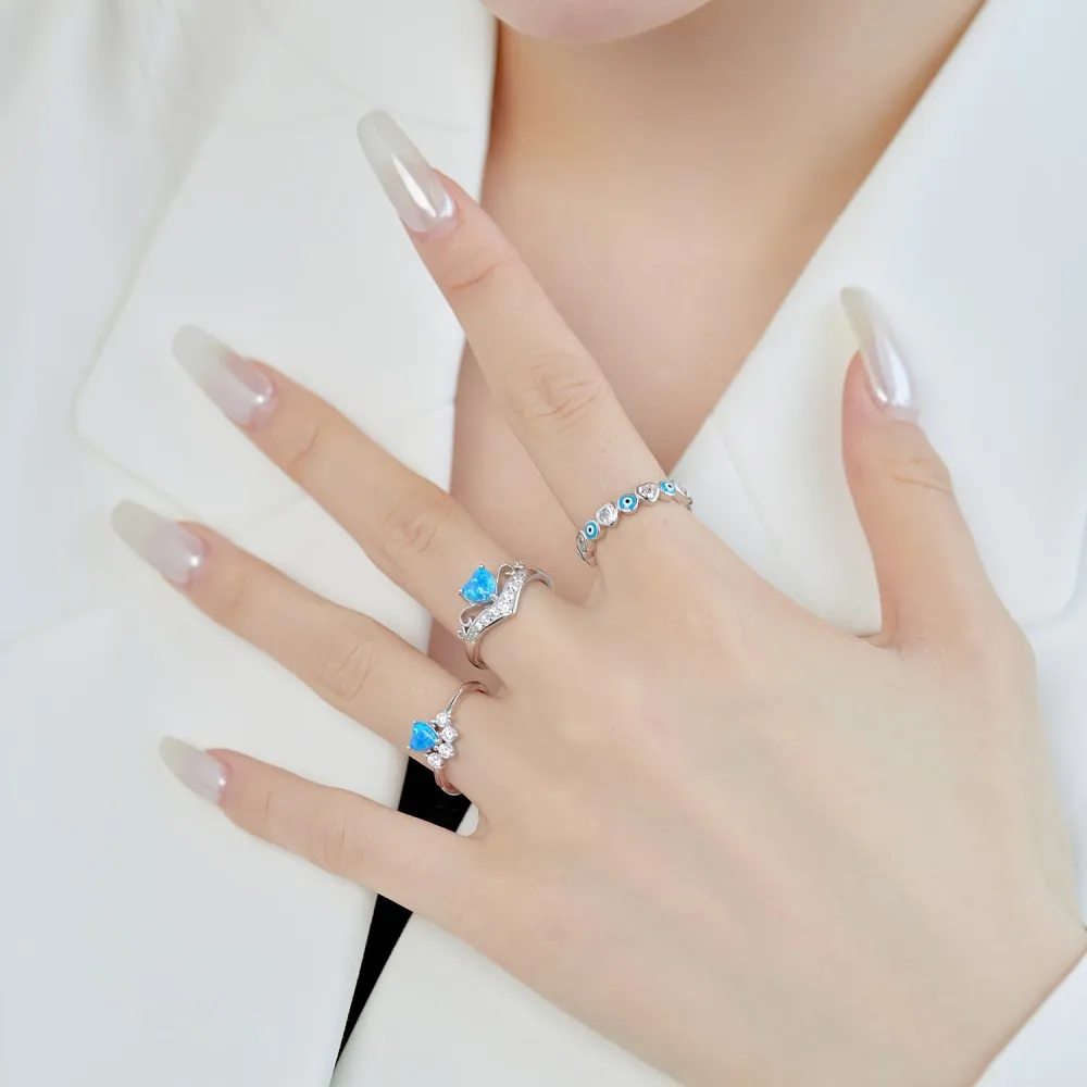 Lab Opal Zirconia Heart Promise Ring 70300034 - image2