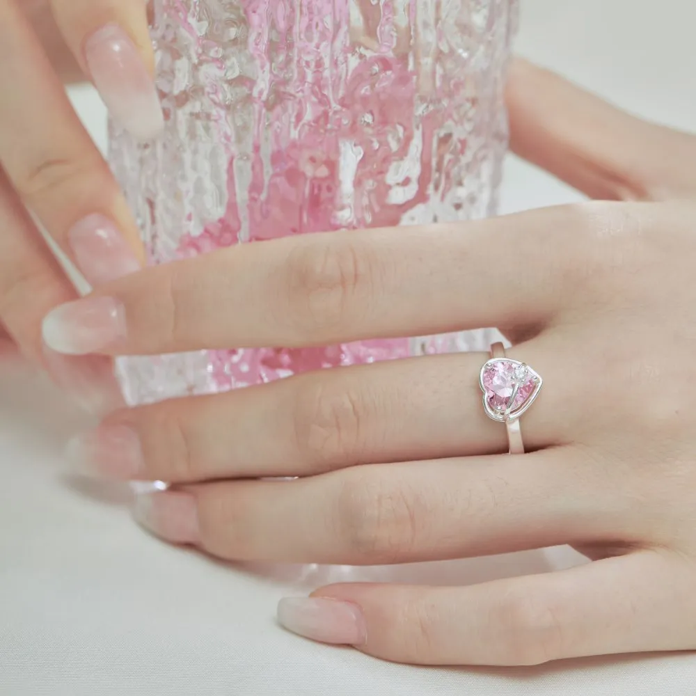 Barbie Pink Heart Zirconia Wedding Party Ring 70300036 - image2