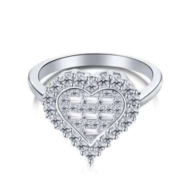 Shiny Heart Zirconia Wedding Party Ring 70300037